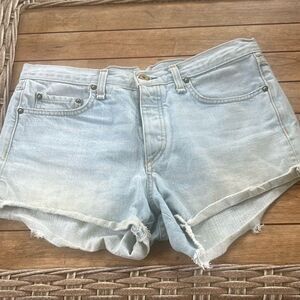 Rag & Bone Light Blue Wash Shorty Denim Shorts 27